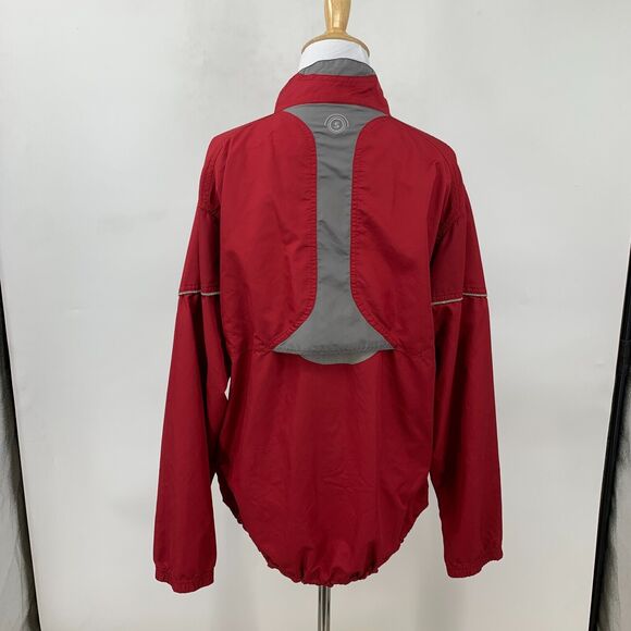 Brooks Running Jacket Women M Medium Red Zip Up Vented Back Athletic Windbreaker - Picture 6 of 12